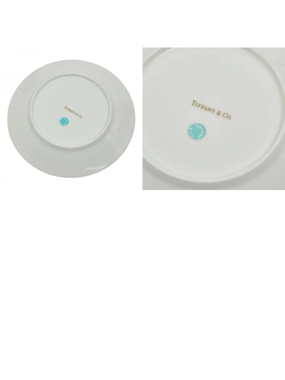 Tiffany & Co Dancing T Cup Saucer Set White Blue Gold Porcelain
